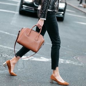 Ann Taylor Bette Suede Block Heel Pumps